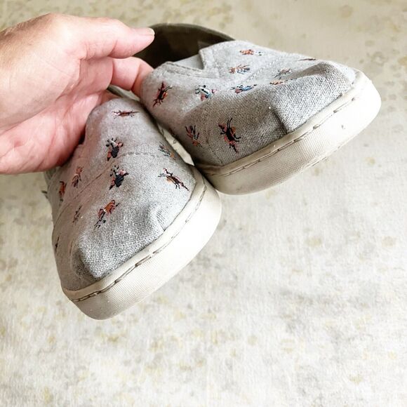Toms Youth 5 Drizzle Embroidered Bugs Insects Slip On Casual Shoes UK 4 EU 37 - Picture 4 of 10